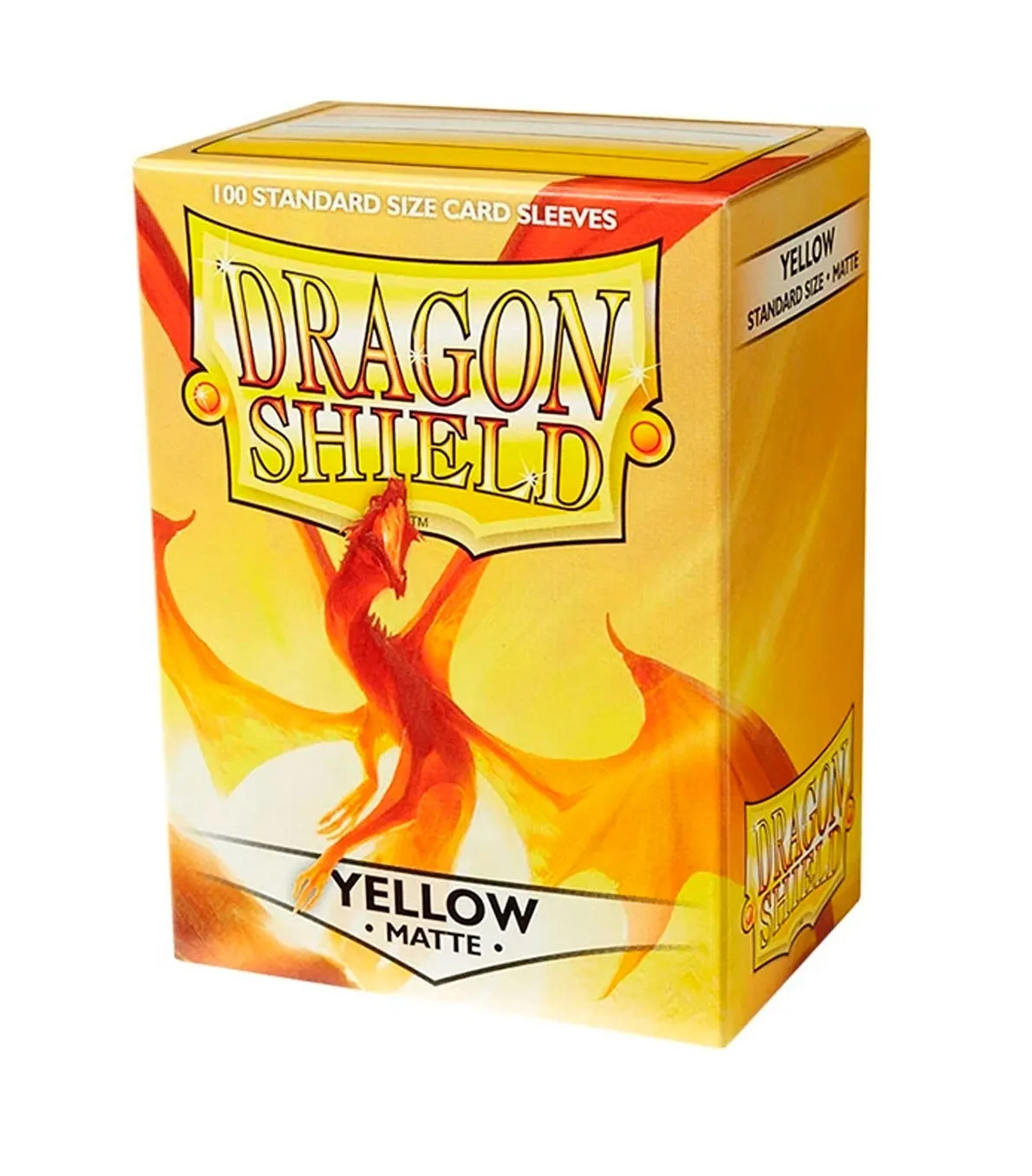 Dragon Shield Matte Yellow 100 standard size card sleeves box