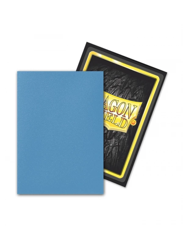 Dragon Shield Matte Blue card sleeve front and back view