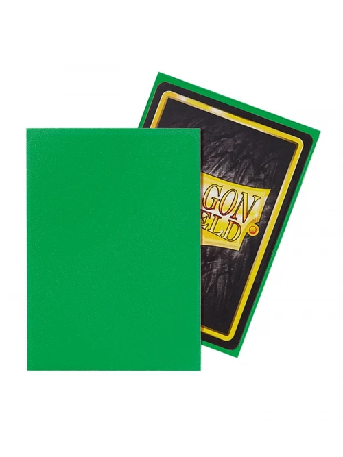 Dragon Shield Matte Apple Green card sleeve front and back view