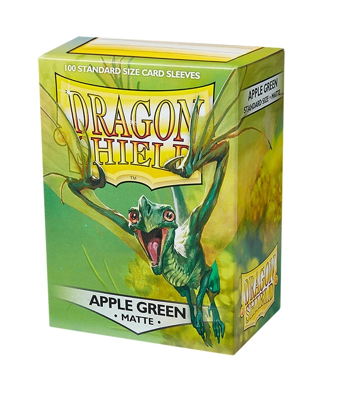 Dragon Shield Matte Apple Green 100 standard size card sleeves box