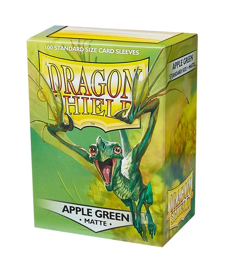 Dragon Shield Matte Apple Green 100 standard size card sleeves box