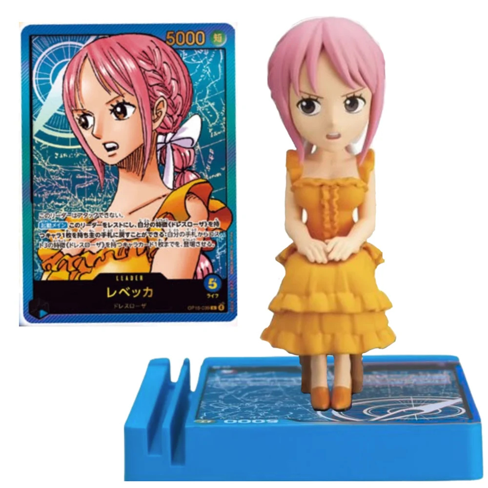 LECAFIG ONE PIECE Rebecca figure in yellow dress with Weekly Shonen Jump Limited Leader Card