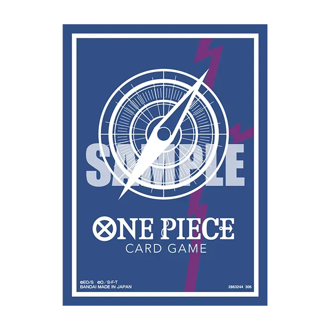 One Piece Card Game official sleeve with navy blue Log Pose design, 70 pack