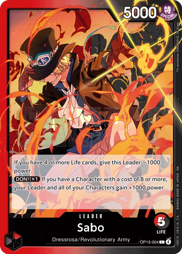 Red Black Sabo Deck - One Piece Card Game (OP-13)