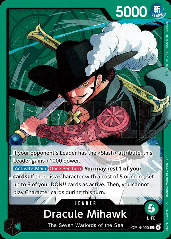 Green Dracule Mihawk Deck - One Piece Card Game (OP-14)
